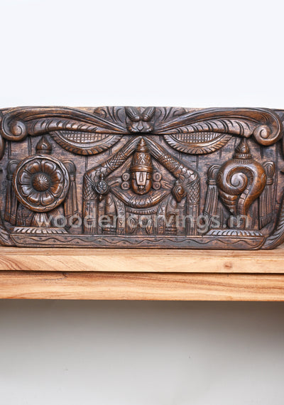 Standing Beautiful Paired Parrots Chanku Nama Chakra Balaji Horizontal Wall Panel 36"