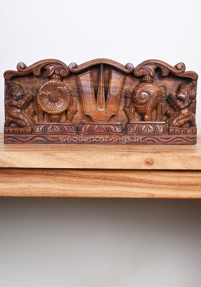 Horizontal Chanku Nama Chakra Light Weight Hanuman With Garuda Wall Panel 18"