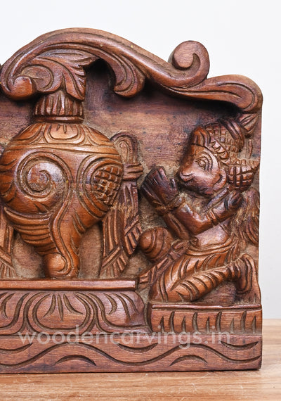 Horizontal Chanku Nama Chakra Light Weight Hanuman With Garuda Wall Panel 18"