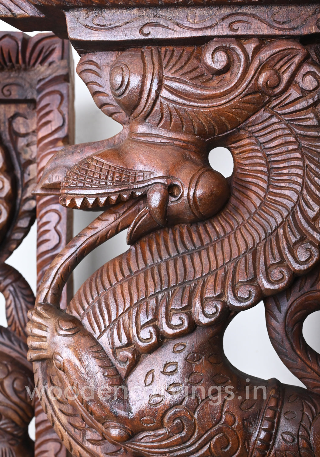Stunning Decorative Ancient Animal Yaazhi Paired Wooden Home Decor Wall Mounts 35"