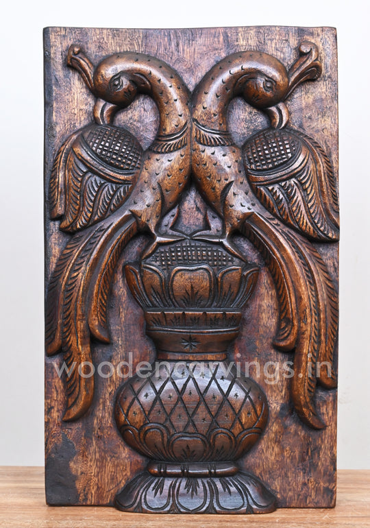 Parrots Standing Wooden Wall Mount 18"