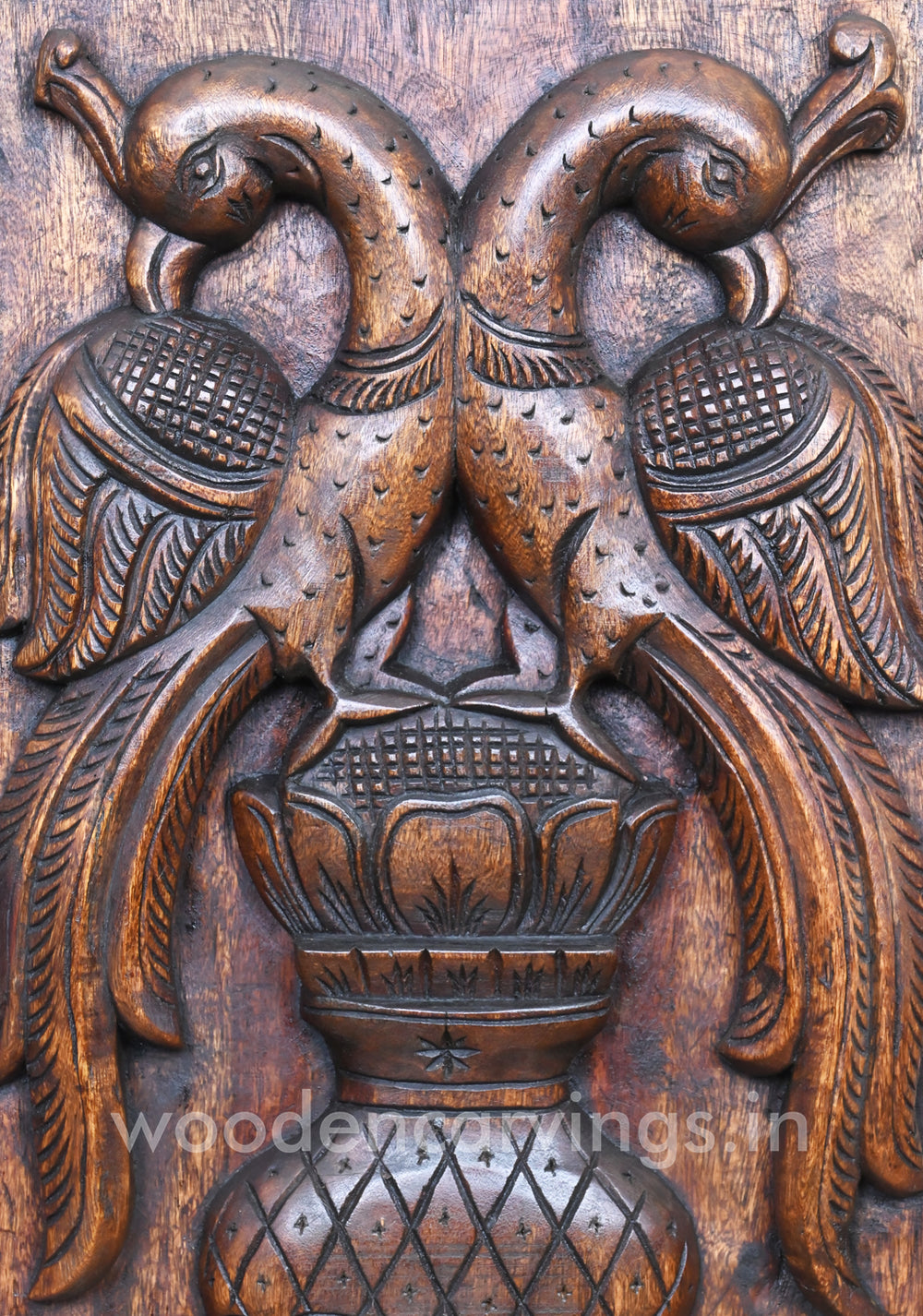 Parrots Standing Wooden Wall Mount 18"