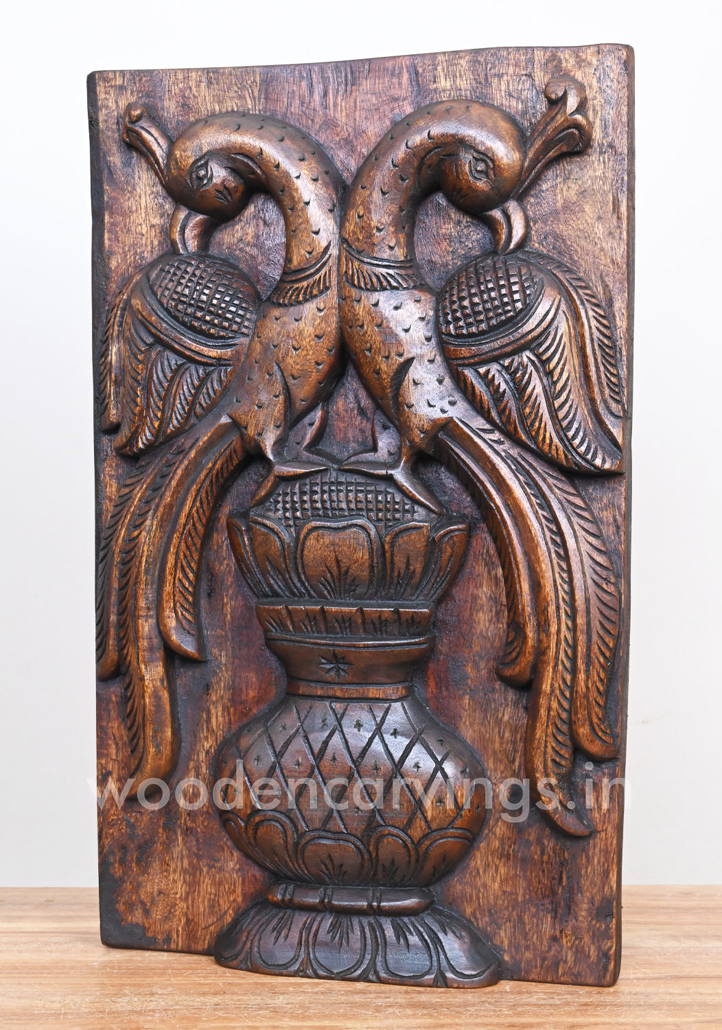 Parrots Standing Wooden Wall Mount 18"