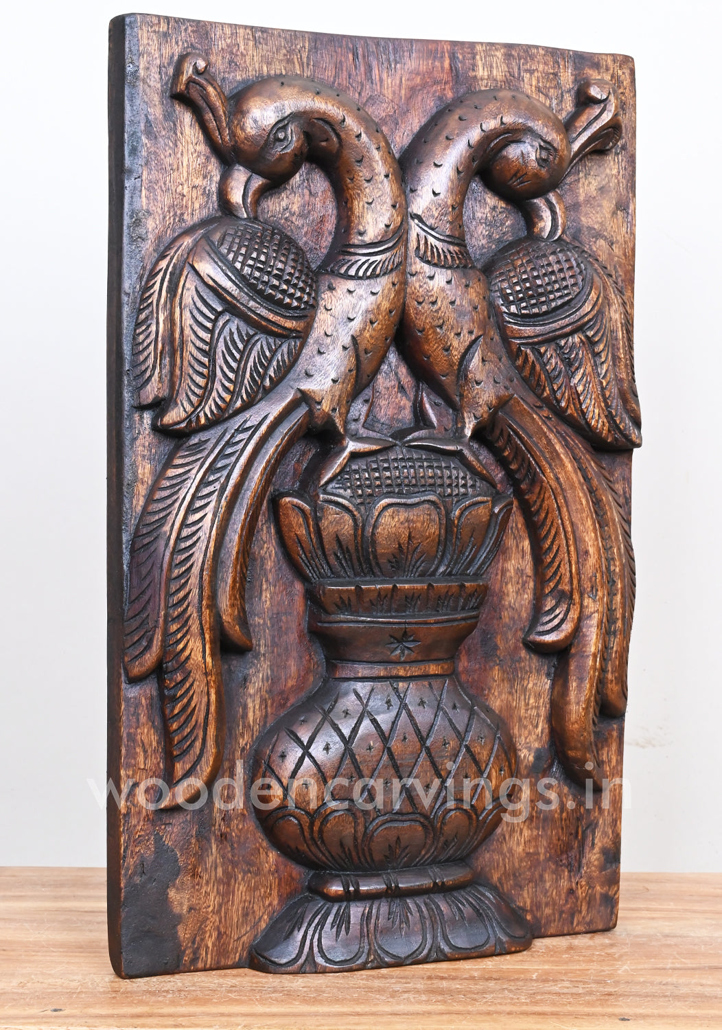 Parrots Standing Wooden Wall Mount 18"
