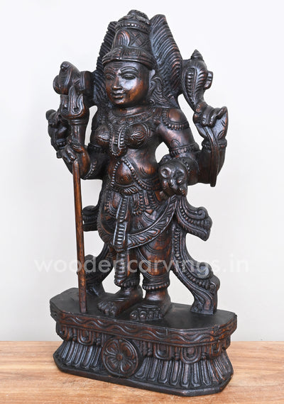 Holding Thirishul Standing Goddess Durga Amman Wooden Showpiece sculpture 19"