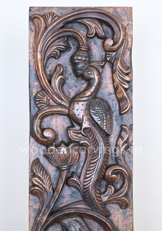 Parrot with Hamsa Bird Wooden Wall Panel 36"