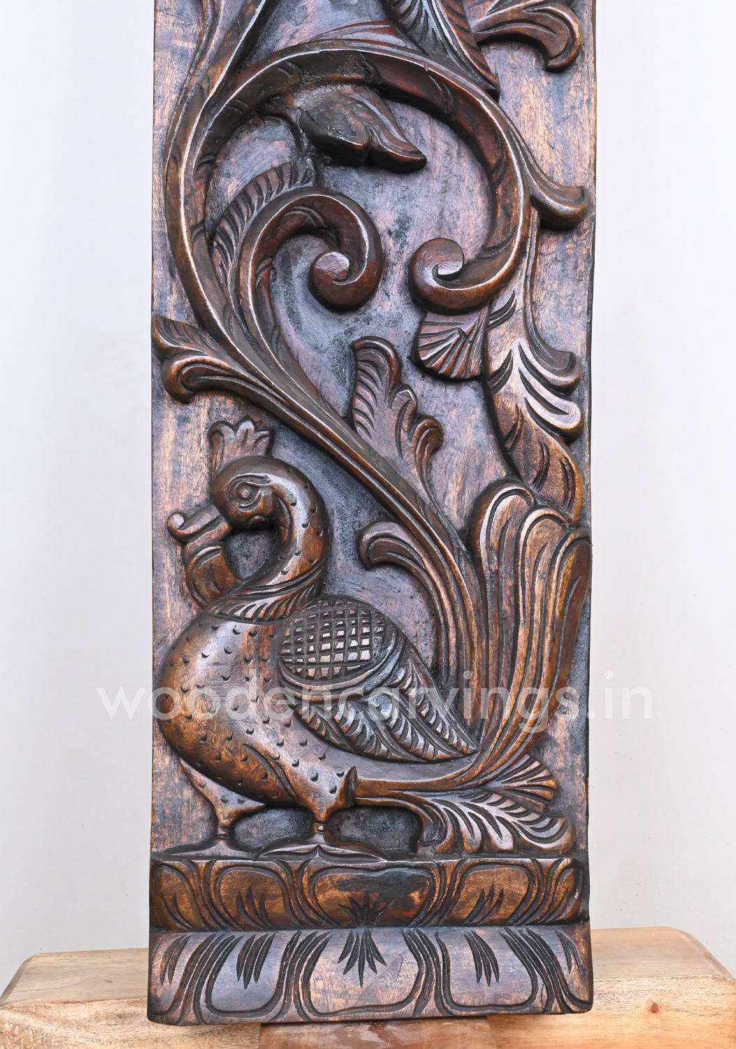 Parrot with Hamsa Bird Wooden Wall Panel 36"