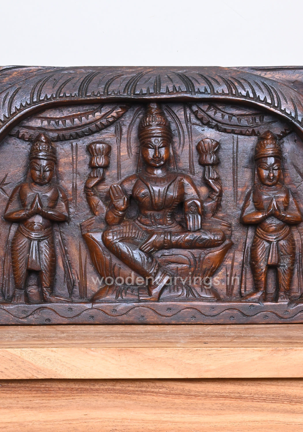 Lakshmi With Two Standing Sevagars Panel 23"