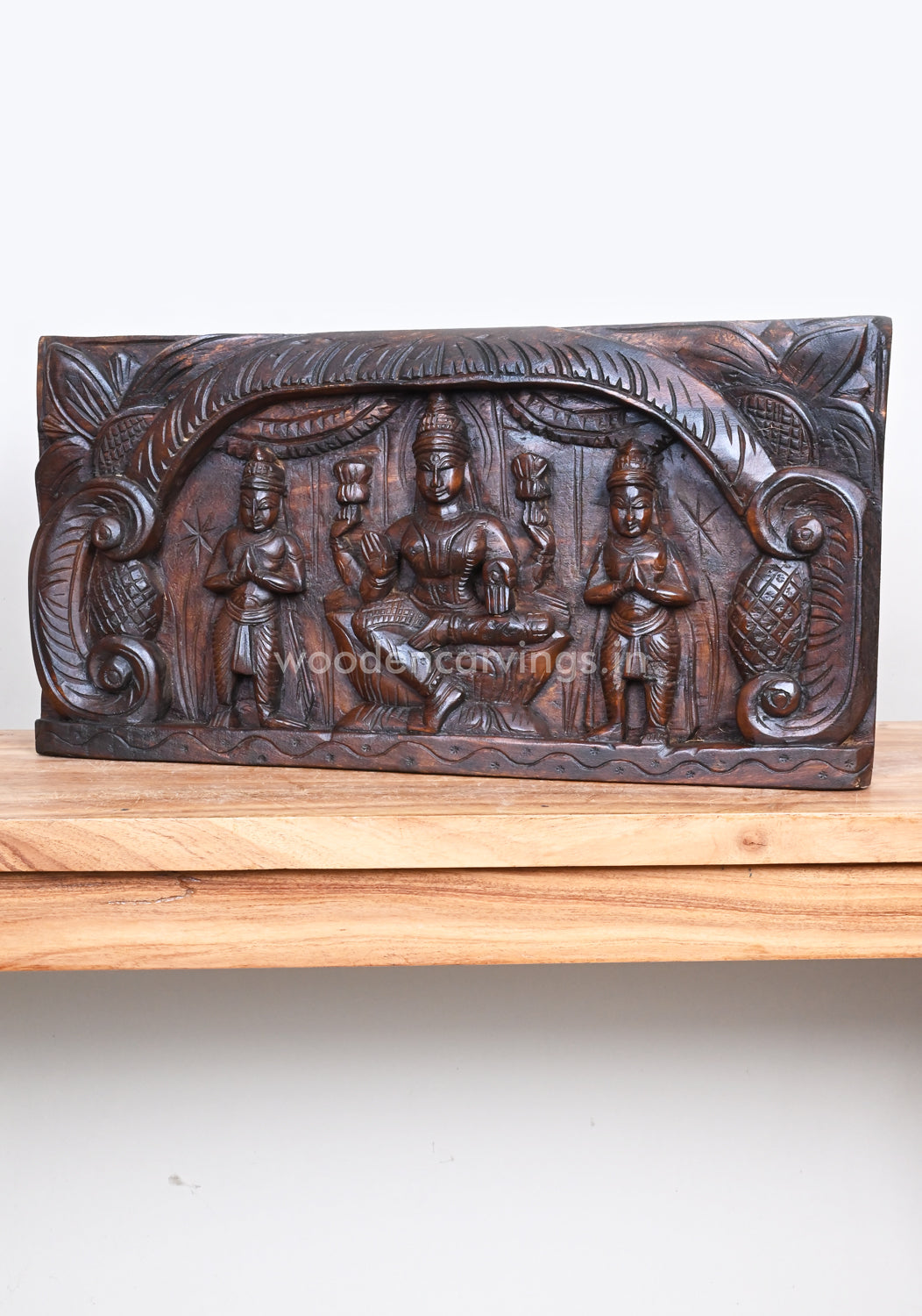 Lakshmi With Two Standing Sevagars Panel 23"