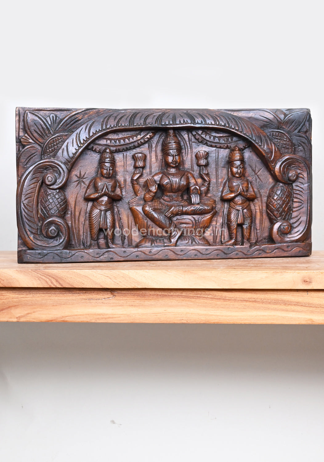 Lakshmi With Two Standing Sevagars Panel 23"