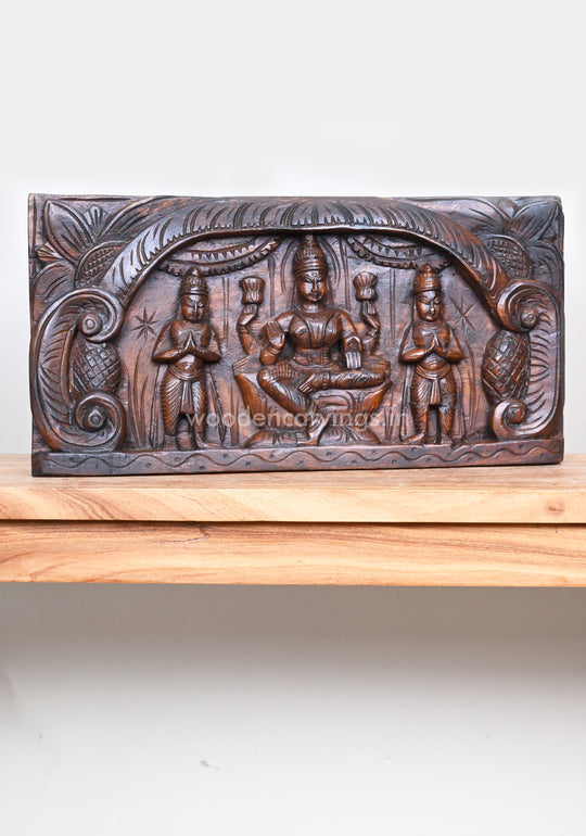 Lakshmi With Two Standing Sevagars Panel 23"