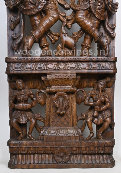 Wooden Standing Radha with Krishna Decorative Handmade Jali Work Wall Mount 72"