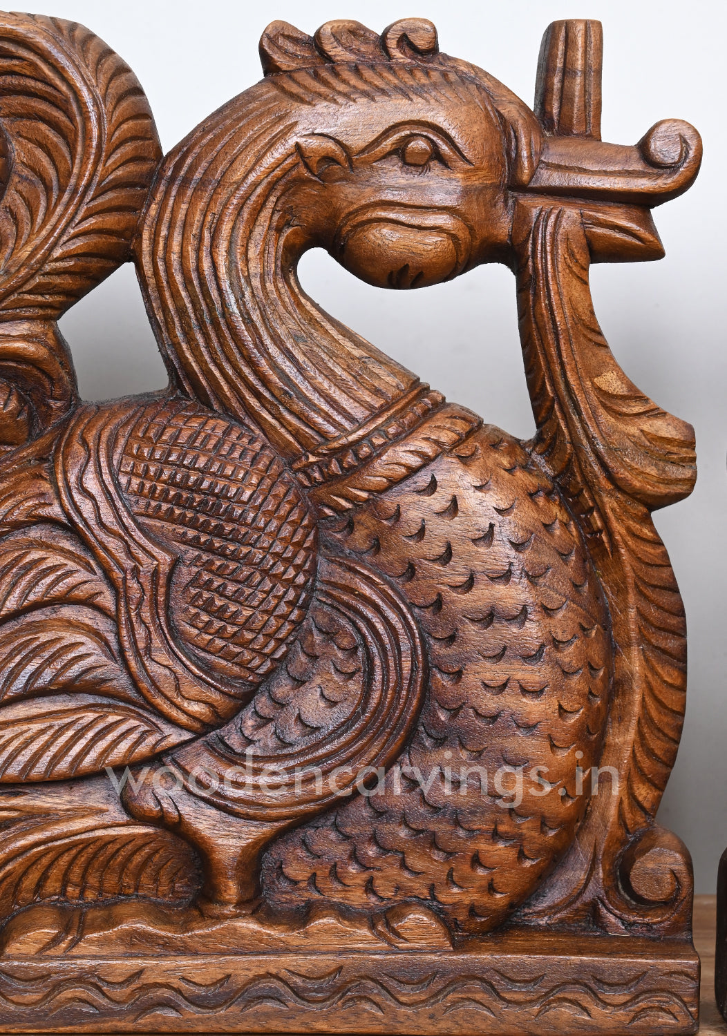 Couple Standing Hamsa Bird Handmade Wooden Light Weight Wall Mount Sculpture 12"