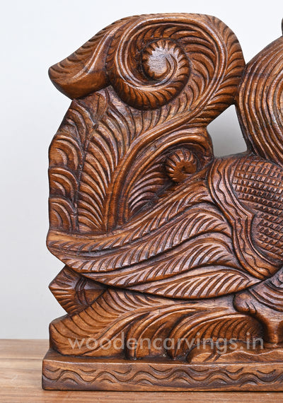 Couple Standing Hamsa Bird Handmade Wooden Light Weight Wall Mount Sculpture 12"