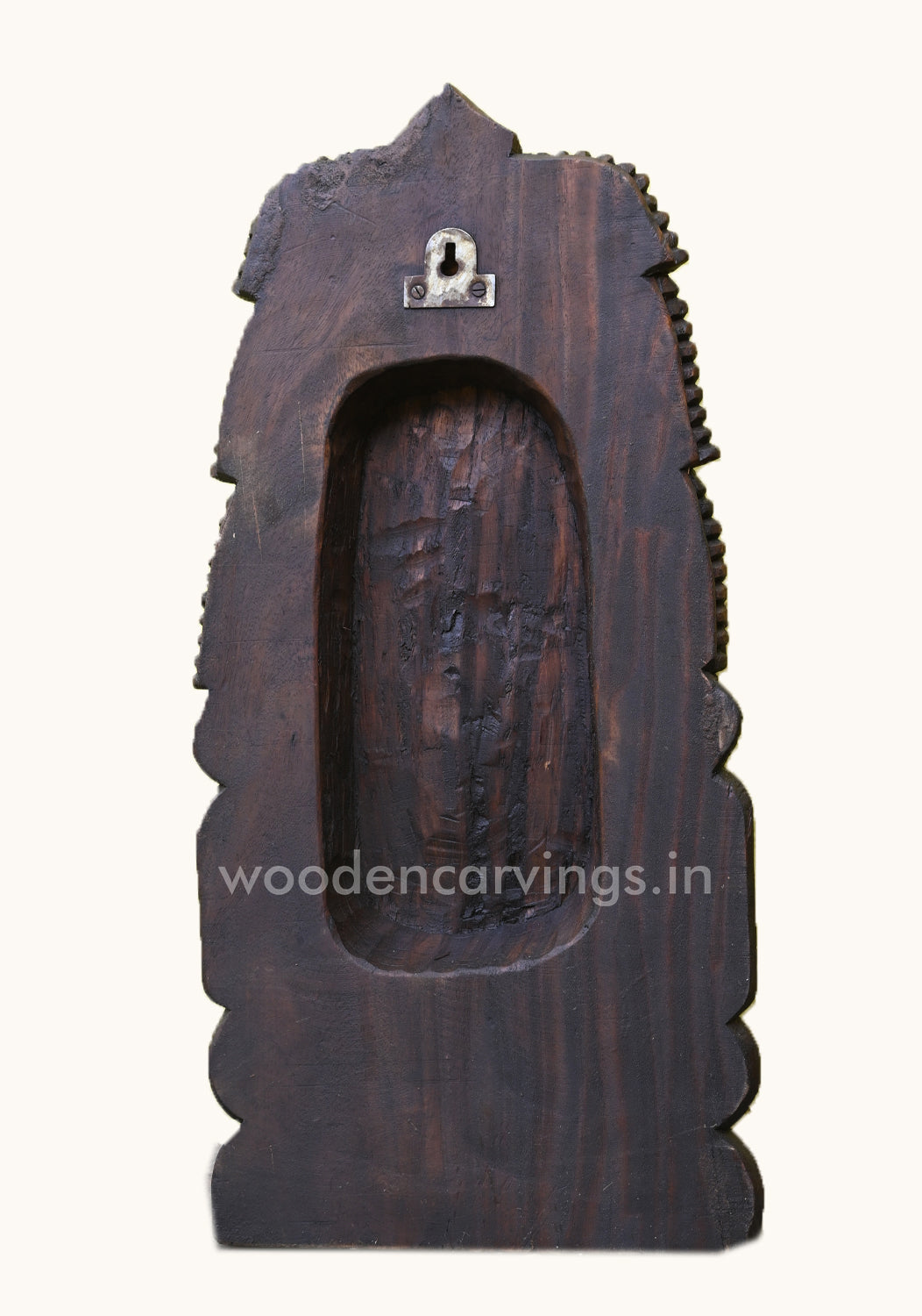 Mask of Wooden Lord Hanuman Detaily Handmade Hooks Fixed Wall Mount 25"