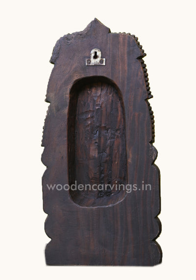 Mask of Wooden Lord Hanuman Detaily Handmade Hooks Fixed Wall Mount 25"