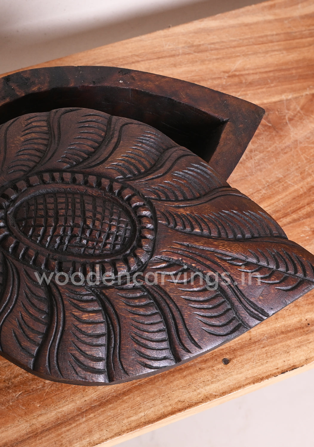 Beautiful Hamsa Design Wooden Salt Box For Storing Salt With Long Lasting Freshness 16"