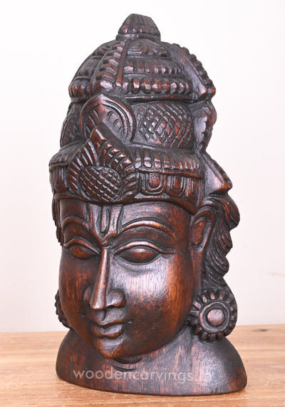 Narayan Vishnu Wooden Fine Finishing Hooks Fixed Light Weight Home Decor Mask  10"