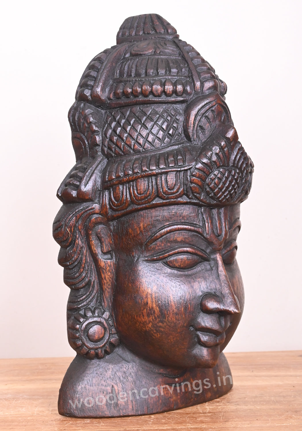 Narayan Vishnu Wooden Fine Finishing Hooks Fixed Light Weight Home Decor Mask  10"