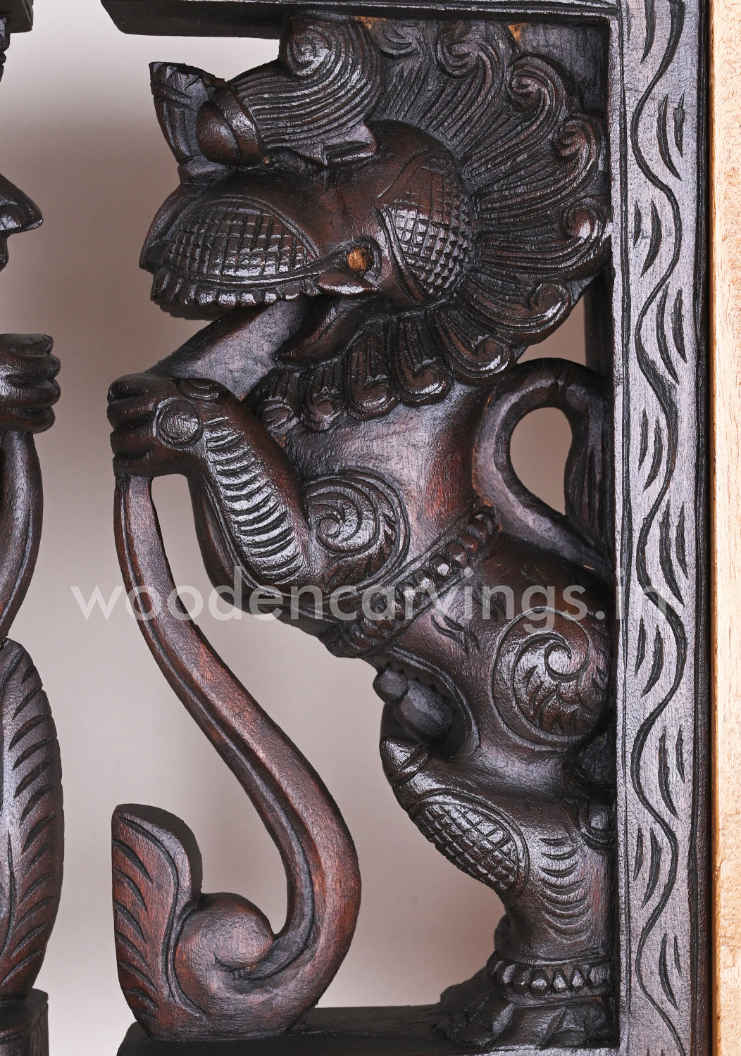 Wooden Standing Paired Yaazhi Handmade Light Weight Wax Brown Wall Decor Wall Brackets 13"