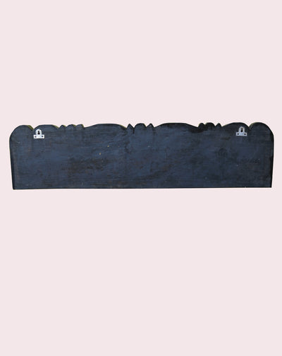 Detaily Handmade Horizontal Wooden Multicoloured Maha Vishnu Horizontal Hooks Fixed Wall Panel 48"