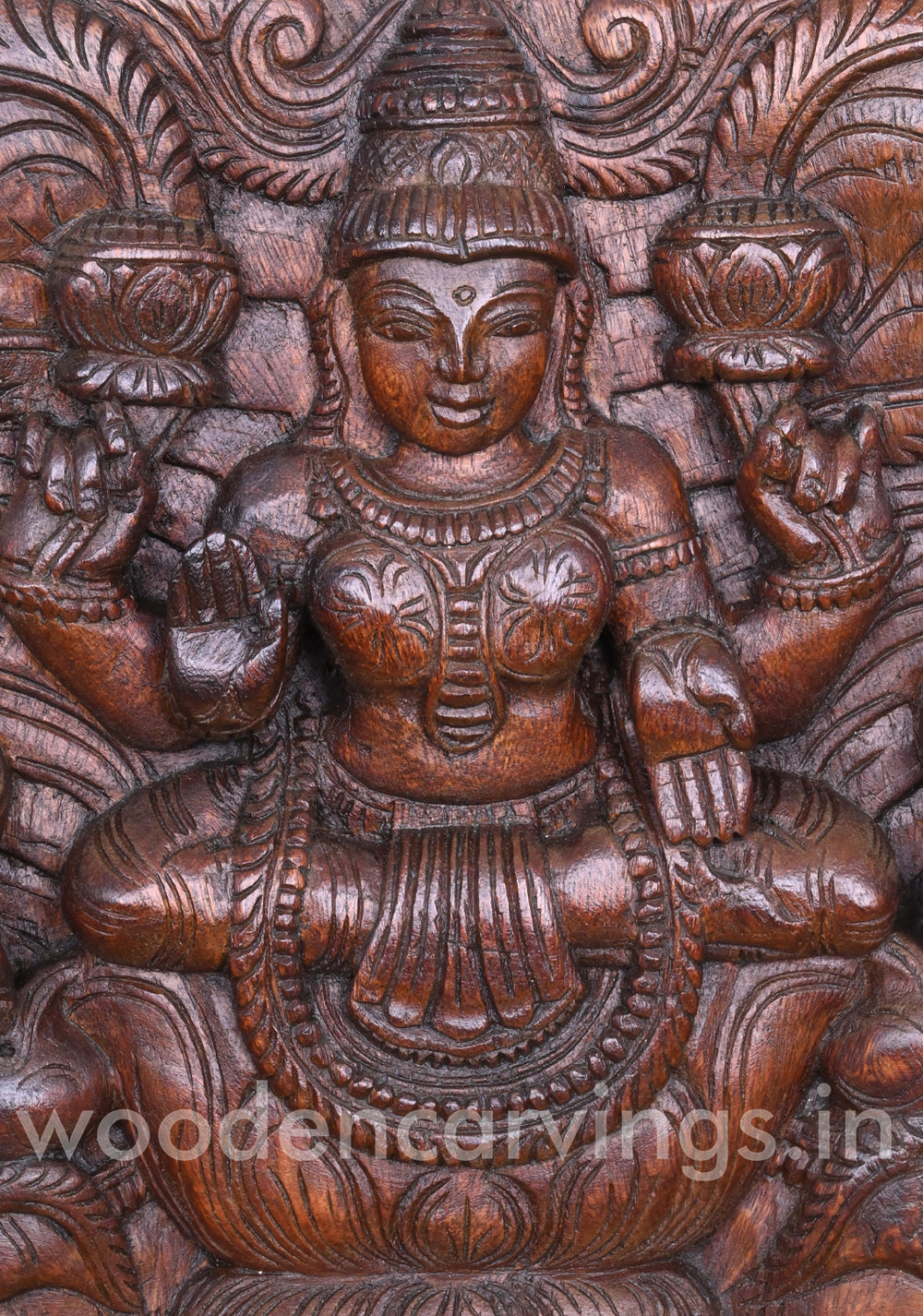 gajalakshmi  wooden wall mount 