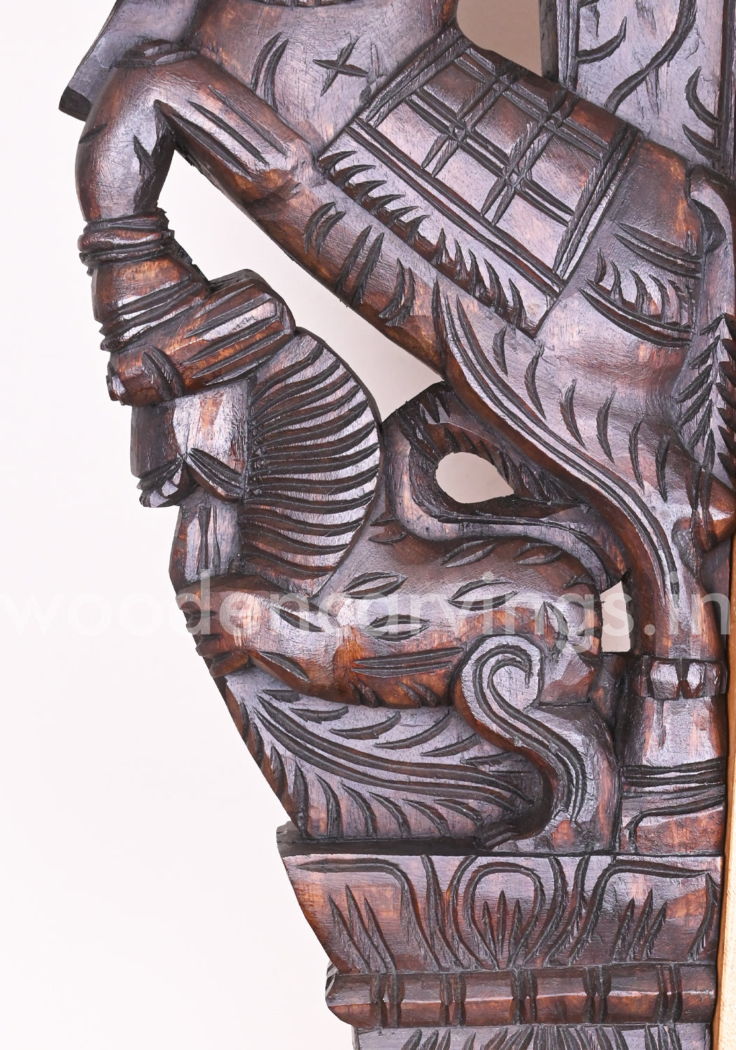 Wooden Entrance Decor Horse Upraised Leg on Animal Lion Single Beautiful Wall Brackets 18"