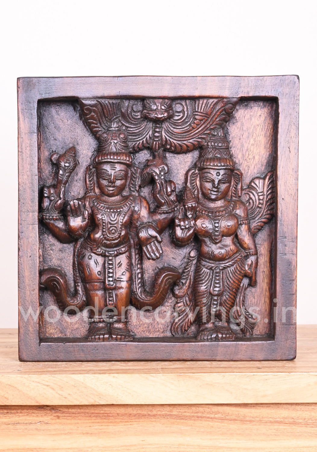 Maha Vishnu With MahaLakshmi Simple Light Weight Home and Entrance Decor Auspicious Wall Mount 12"