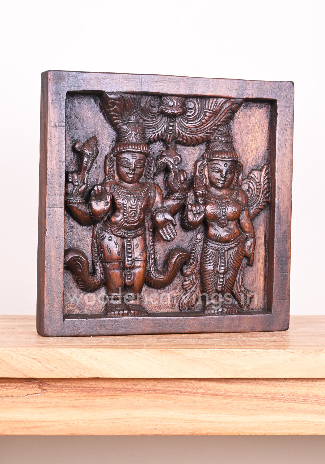 Maha Vishnu With MahaLakshmi Simple Light Weight Home and Entrance Decor Auspicious Wall Mount 12"