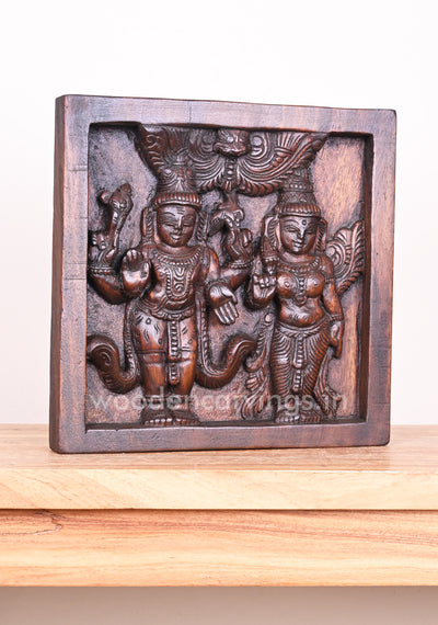 Maha Vishnu With MahaLakshmi Simple Light Weight Home and Entrance Decor Auspicious Wall Mount 12"