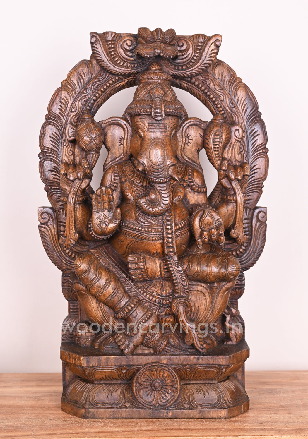 wooden ganesh statue