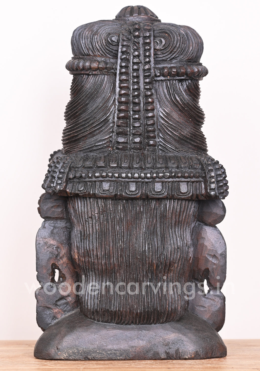 Wooden Auspicious Lord Mahadev Wax Brown Entrance and Pooja Room Decor Wall Mount 18"