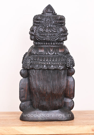 One of the Avatar of Mahavishnu Kalki Wooden Handmade Wax Brown Wooden Mask 19"