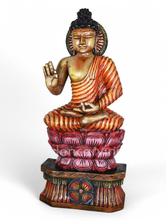 Wooden  Buddha  sculpture 37"