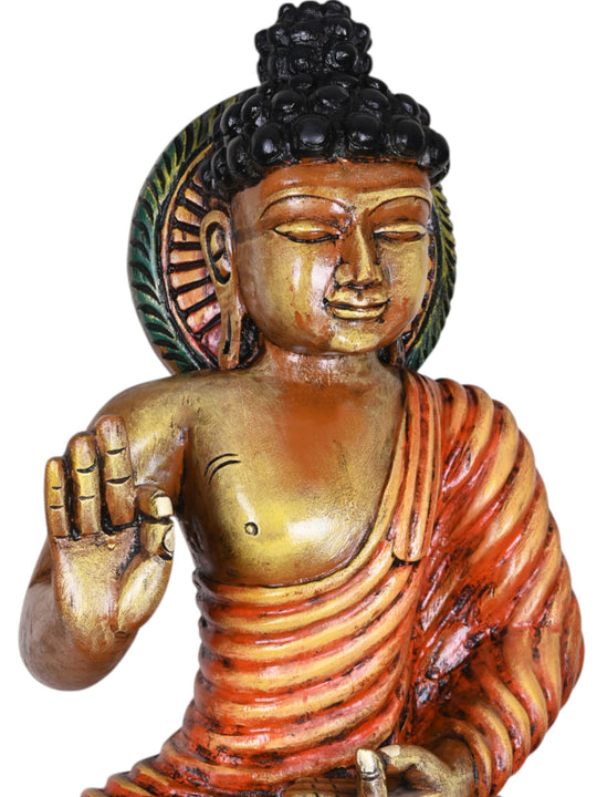 Wooden  Buddha  sculpture 37"