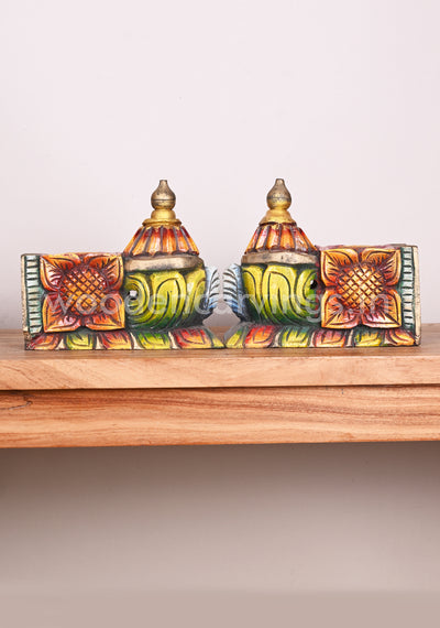Decor For Your Pooja Room Entrances and Home Entrances Wooden Multicoloured Wall Brackets 10"