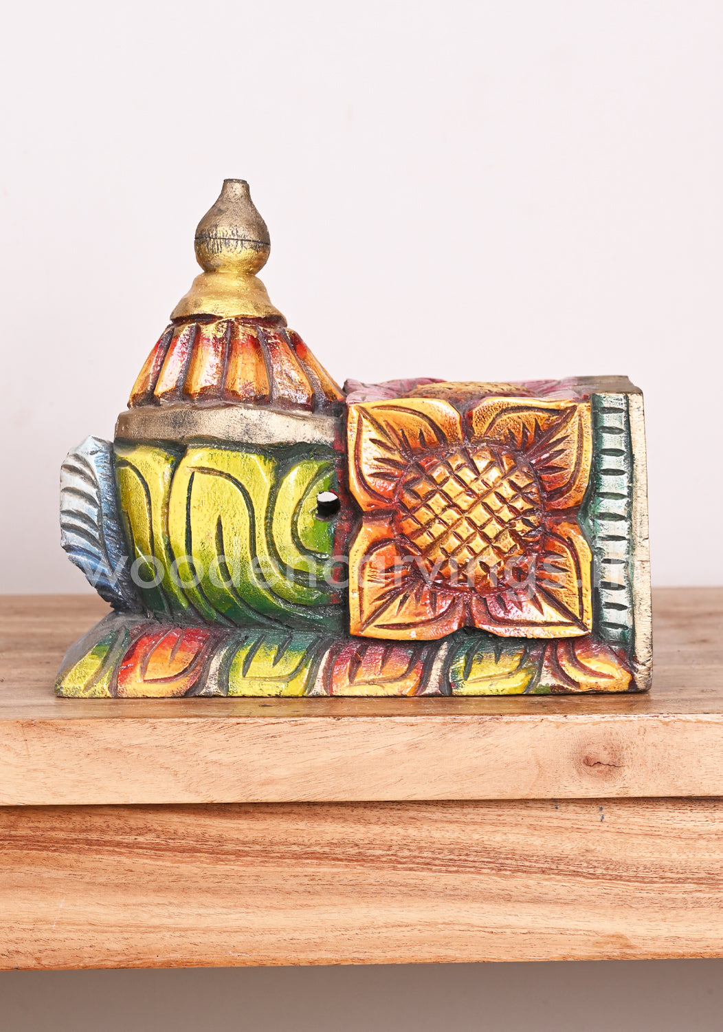 Decor For Your Pooja Room Entrances and Home Entrances Wooden Multicoloured Wall Brackets 10"