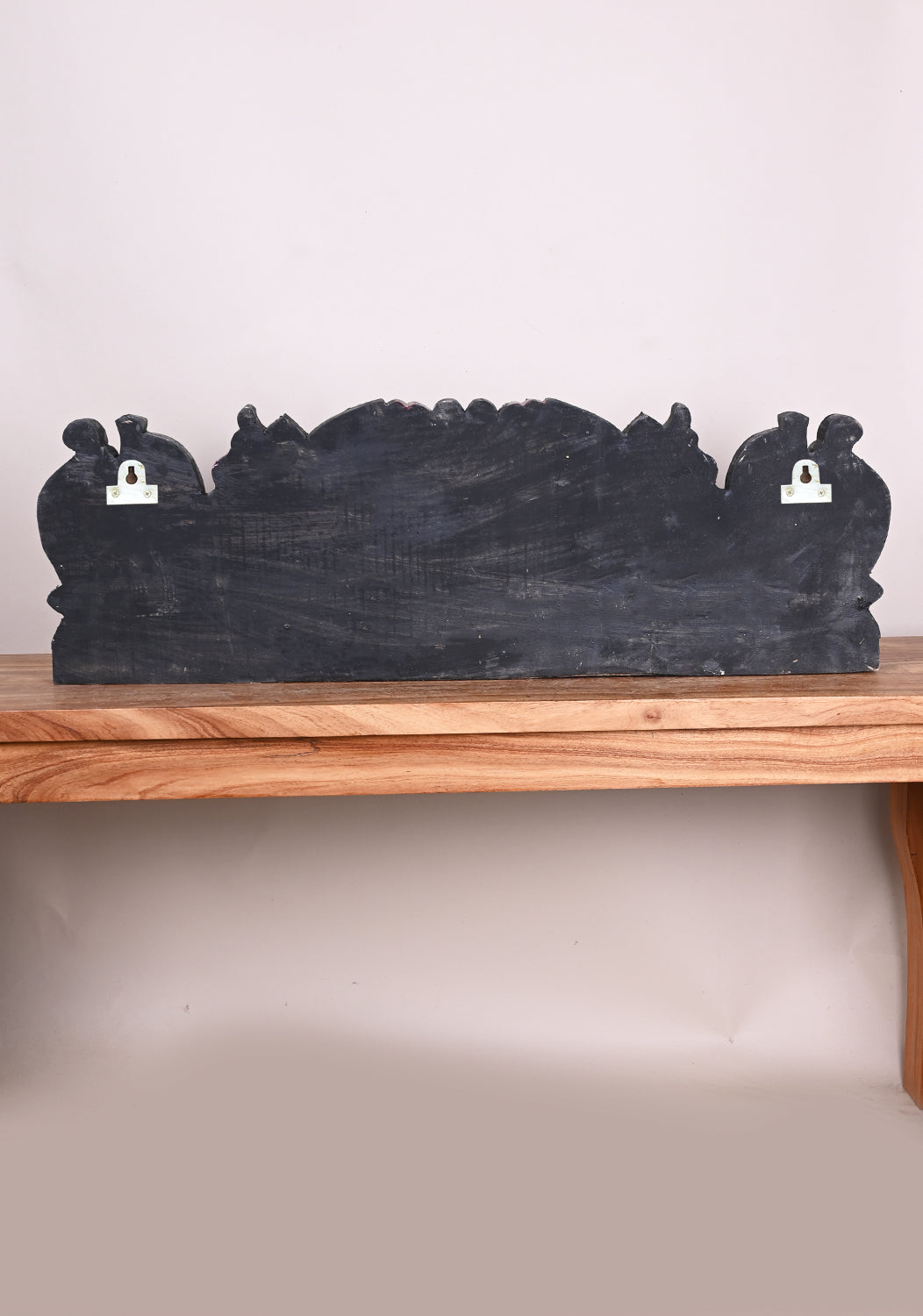 Colourful Wooden Gaja Ganesha Wall Panel with Grey Elephants – 35 Decor