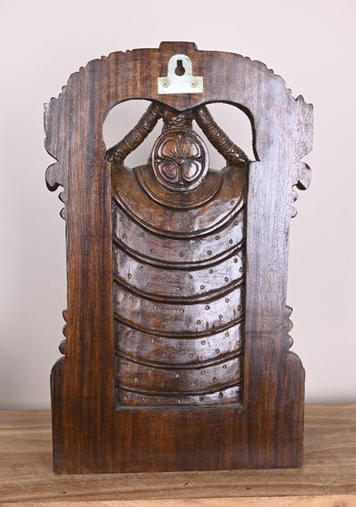 Vaagai Wood Lord Balaji Standing on Base Arch Polished Wooden Handamde Showpiece Sculpture 25"