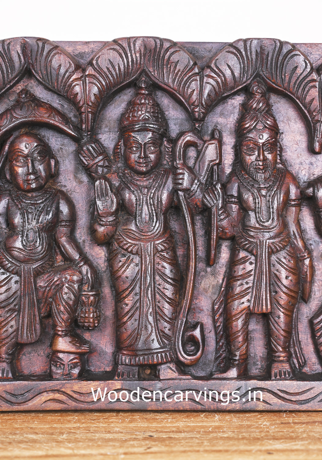 Wooden Maha Vishnu Ten Powerful Avatars Panel 38"