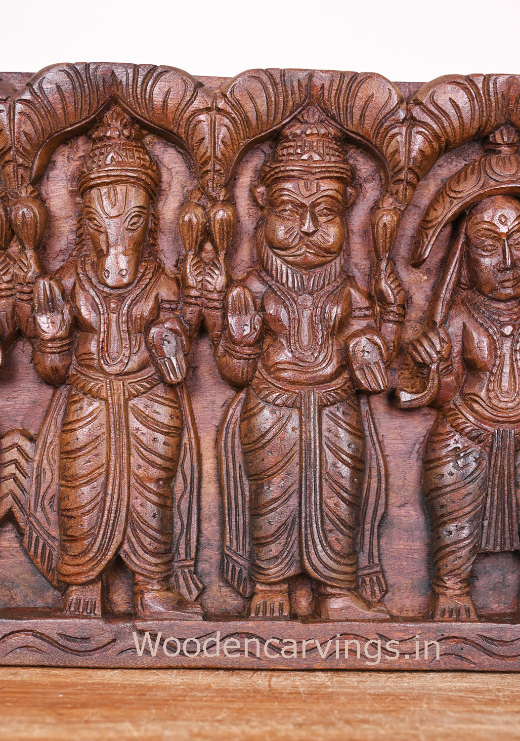 Wooden Lord Vishnu Standing Panel 37"