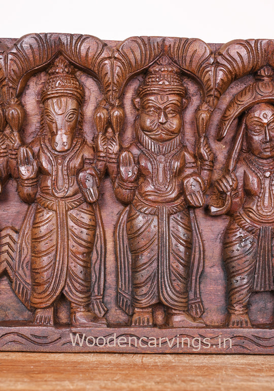 Wooden Lord Vishnu Standing Panel 37"