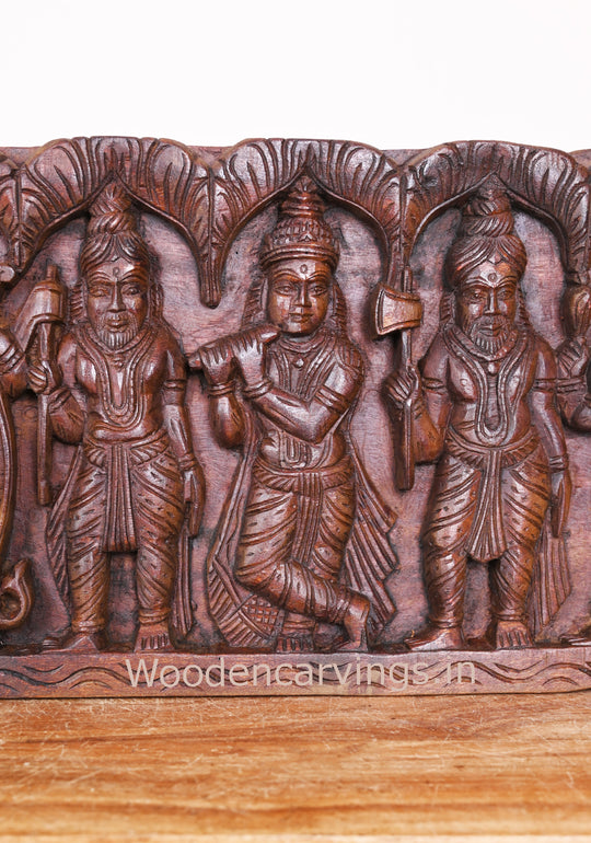 Wooden Lord Vishnu Standing Panel 37"