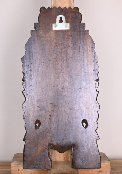 Lord Ganesha Seated on His Vahana Mouse Polished Handmade Light Weight Kavadi Wall Mount 25"