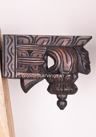 Light Weight Handmade Wax Brown Finishing Wooden Simple Designed Wooden Wall Brackets 10"