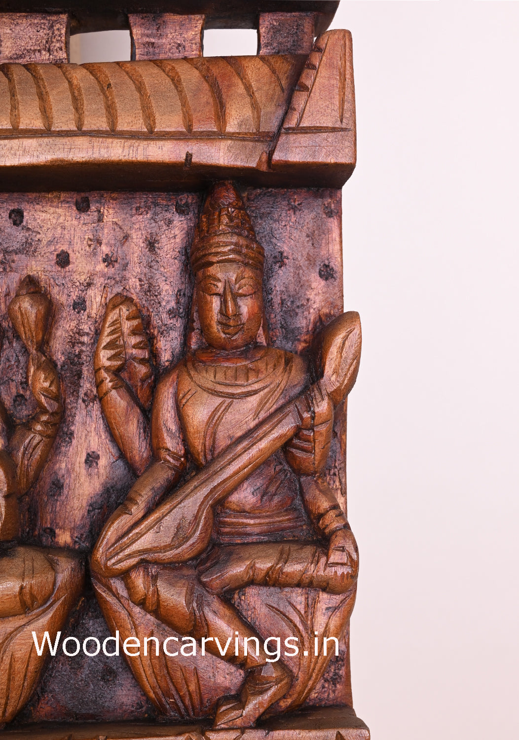 Gopuram Design Lord Ganesha With Goddess Lakshmi and Saraswathi Entrance Decor Kavadi 30"