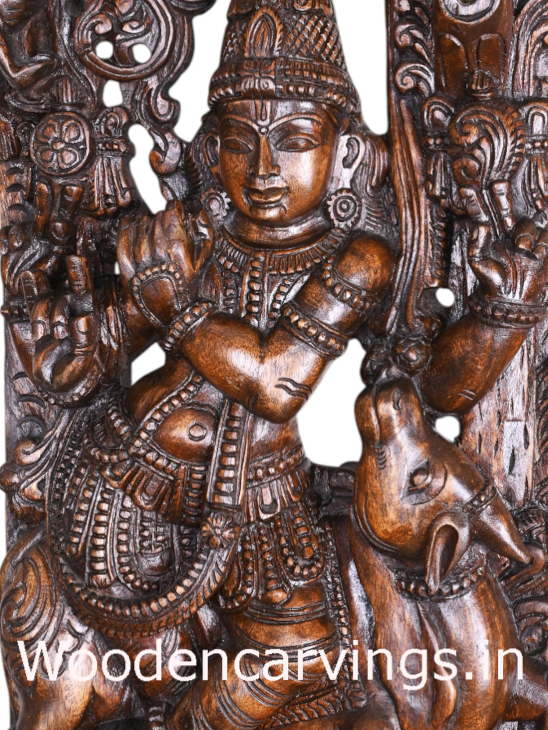 Lord Krishna Wooden Work 48"