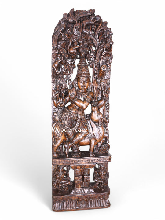 Lord Krishna Wooden Work 48"
