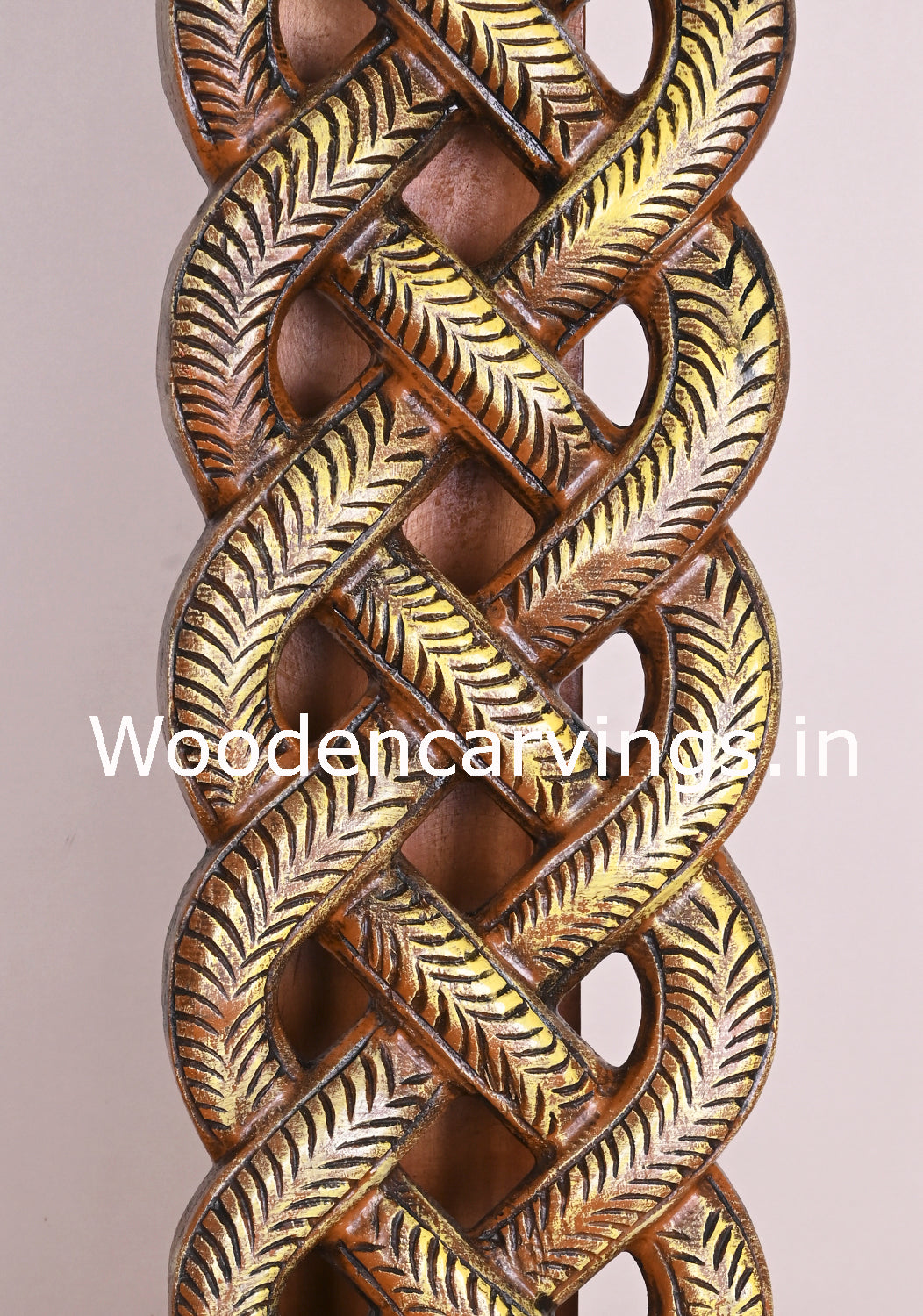 Multicoloured Wooden Peacock Snake Design Panel 42"