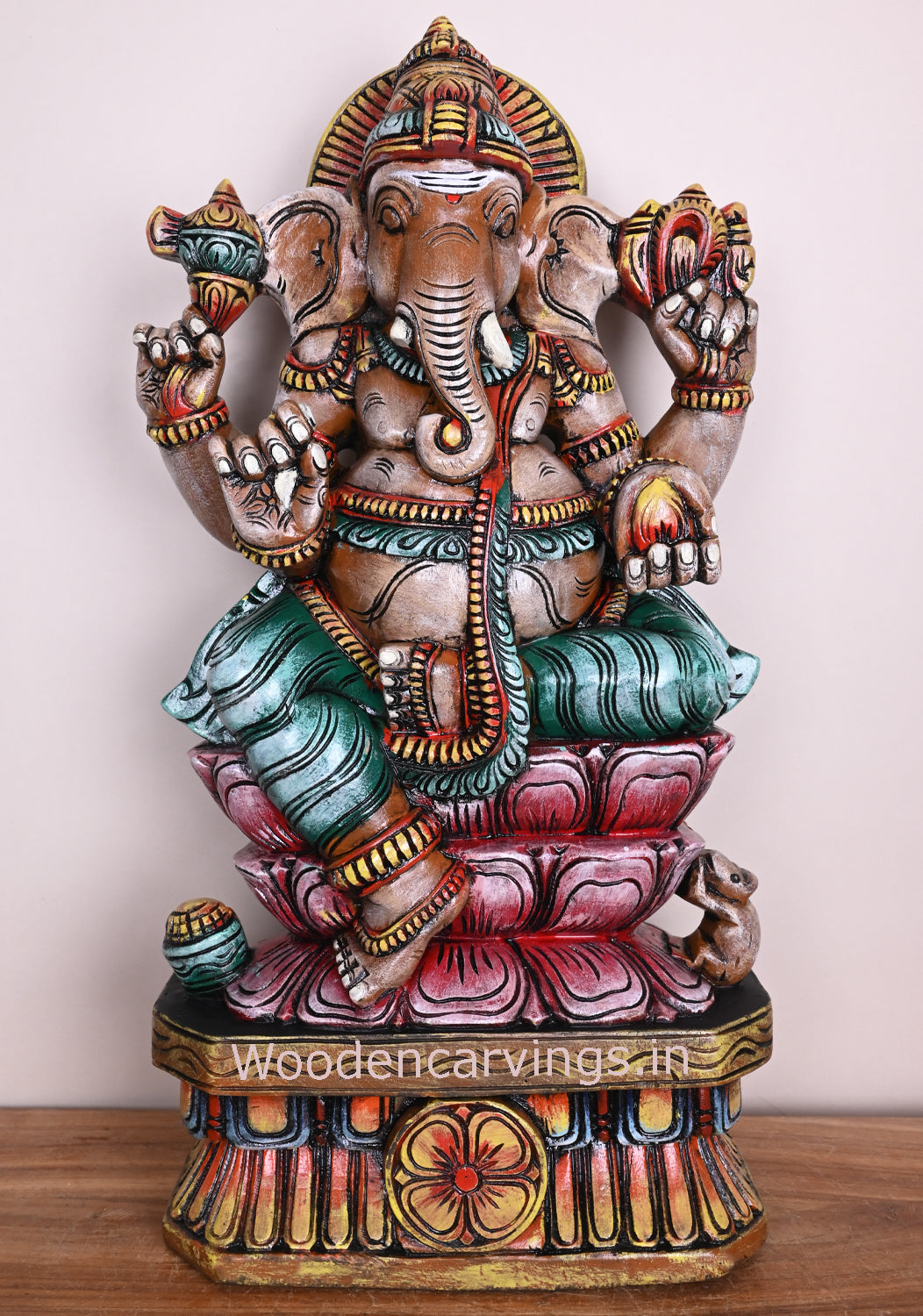multicolors Mangala Raja Ganapathi Wooden